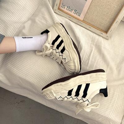 Новая универсальная белая повседневная спортивная обувь с ракушечным носком и толстой подошвой