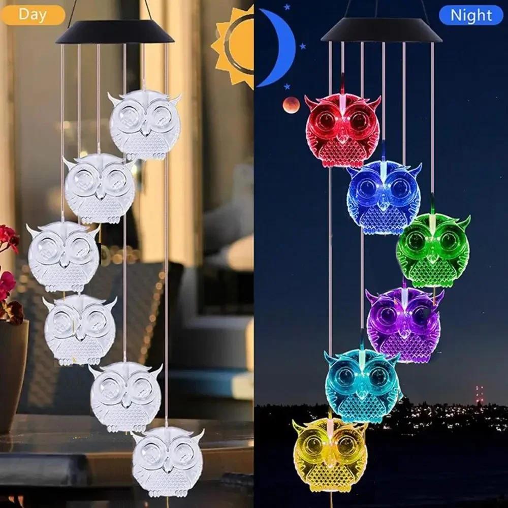 Светодиодный солнечный светильник, круглый шар, Санта-Клаус, сова, колокольчики, солнечная батарея, садовые светильники на солнечной батарее, уличный фонарь для украшения сада