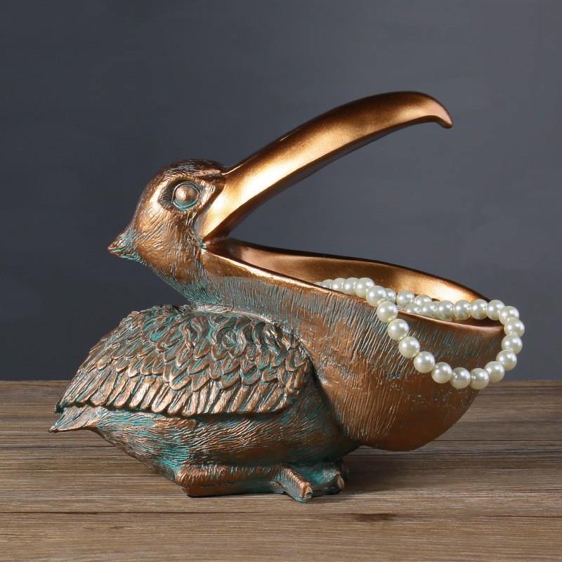 Resin Toucan Pelican Figurine Decorative Ornament Living Room Entryway Home Decor Christmas Holiday Gift