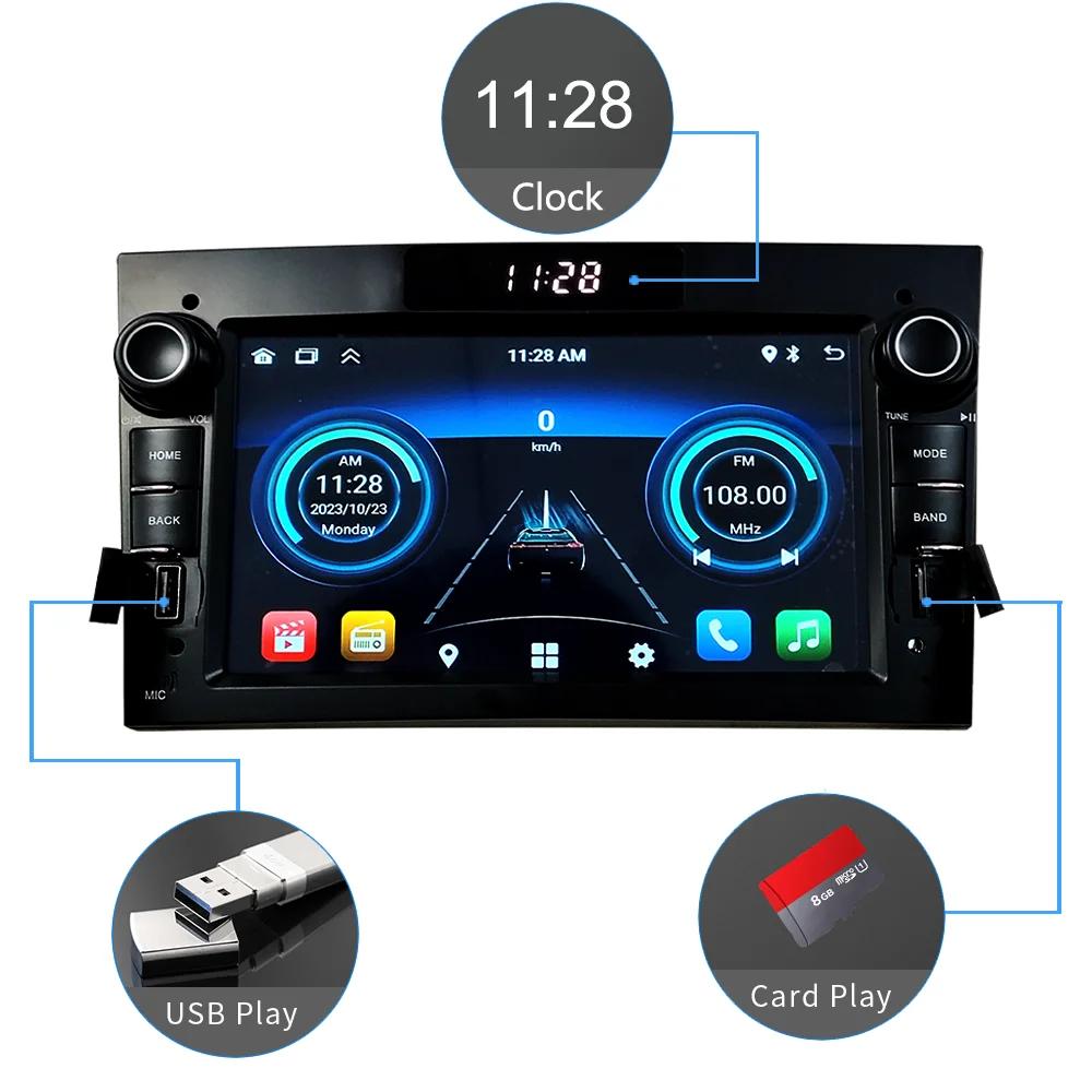 Android-радио для Opel Antara Astra H Corsa CD Meriva Signum Combo Zafira Vivaro Multimedia Carplay GPS-навигация Светодиодные часы HU