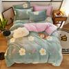 Warm Winter Antistatic Thick Duvet Cover Microfiber Quilt Cover Coral Fleece Queen King Size Double Sided Velvet Bedding Set