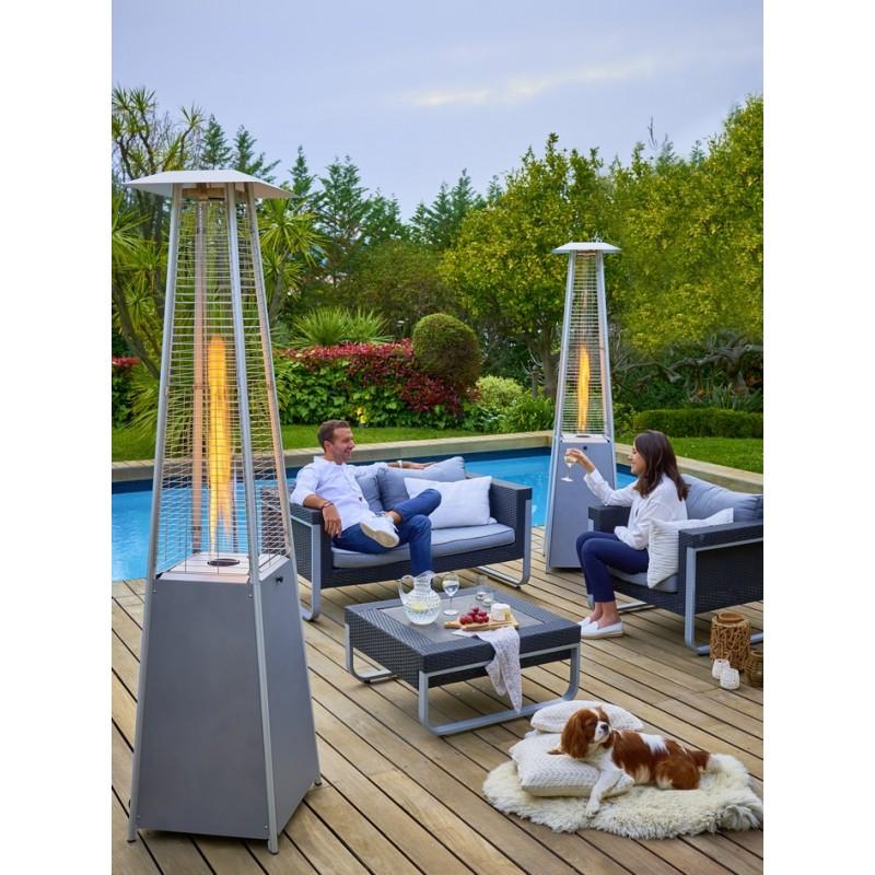 Favex Outdoor Gas Heating - Pyramid - Silver - 13 Kw - Protective Cover