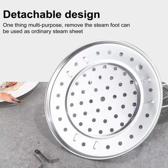 Круглая подставка для пароварки из нержавеющей стали со съемной V-образной подставкой для приготовления в пароварке штабелируемых овощей, пельменей, рыбы, морепродуктов, универсального применения.