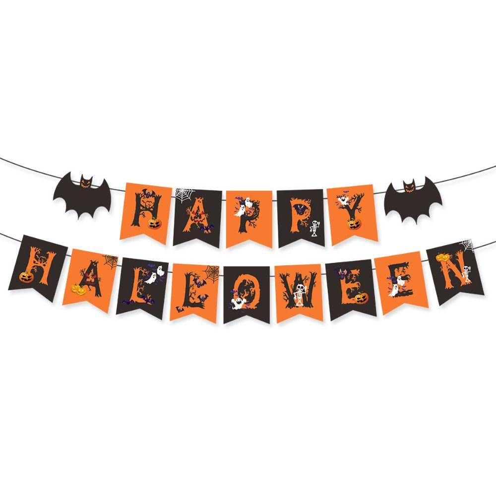 5Pcs/Set Creative Halloween Bunting DIY Halloween Garland Window Ornament