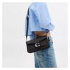 COACH Tabby 26 Detachable Shoulder Strap Front Logo Leather Crossbody Shoulder Bag Medium Women's Silver with Black