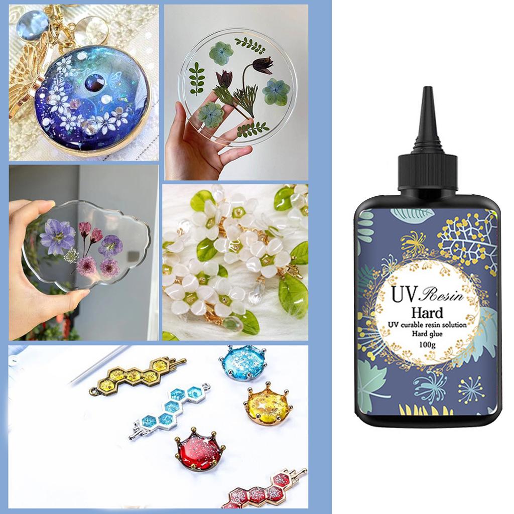 Клеи из УФ-смолы со слабым запахом 100 мл для использования в помещении, быстросохнущие, высокопрозрачные, безопасные, быстросохнущая эпоксидная смола для ночного рукоделия