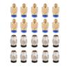 20pcs PC4 M10 Male Straight Pneumatic Connector   PC4 M6 Quick In Fitting