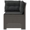 1 Seater Garden Sofa with Cushions Rattan Look PP Light Gray