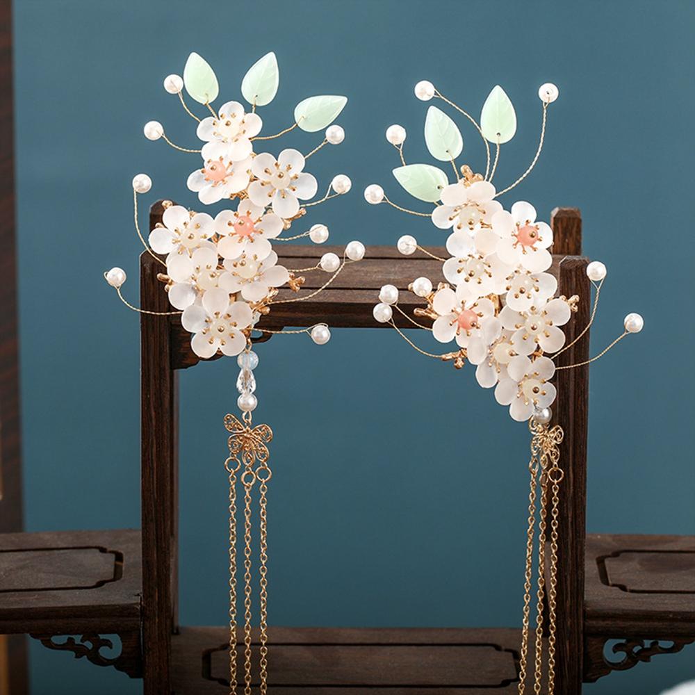 Для женщин старинные старинные ханьфу цветы головные уборы ручной работы палочки для волос длинные кисточки шпильки