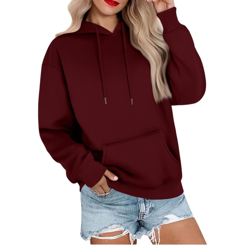 Женская повседневная свободная спортивная толстовка с капюшоном и рукавами реглан из гладкой ткани