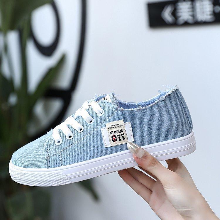 2024 Summer Womens Casual Vulcanize Shoes Canvas White Large Size 35-43 Sneakers Women Sport Walking Platform Flats Shoes Women