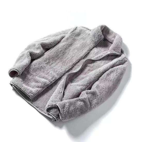 Женская пушистая флисовая куртка с длинными рукавами на молнии, шерпа-пальто, мягкая куртка с воротником-стойкой, осенняя верхняя одежда с карманами