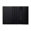 Prada Enamel Metal Triangle Logo Flip Closure Leather Wallet Men's Black