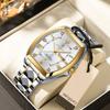 2024 New Curved Dial Men's Watch Waterproof Luminous Fashion Watch Calendar Steel Strap Tonneau Dial Watch
