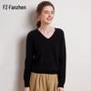 Fanzhen Women's V-Neck 100% Cashmere Sweater