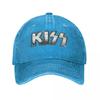 Кепка Бейсболка Kiss Heavy Metal Мужская Женская Кепка Рок Бренд Потертая Джинсовая Кепка Кепка Винтажная Для Улицы Все Сезоны Дорожная Кепка Snapback