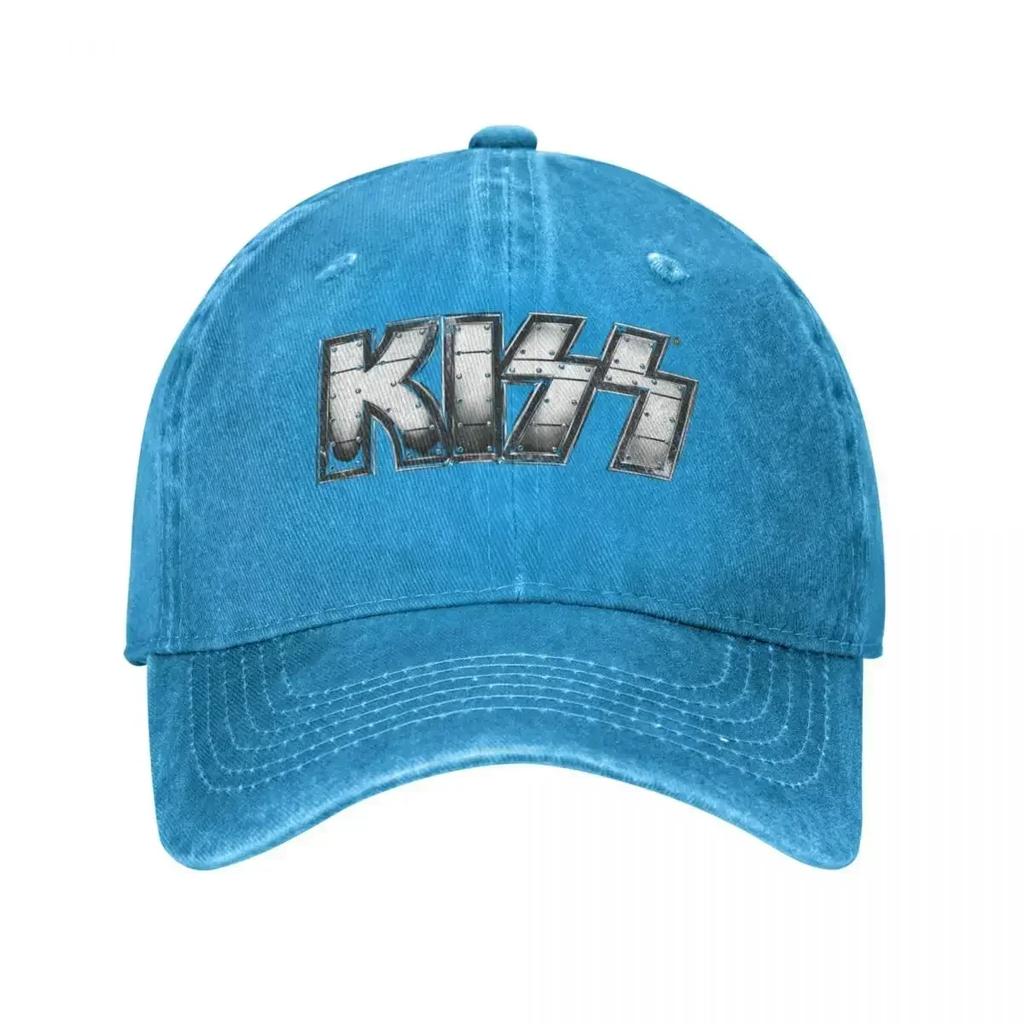 Кепка Бейсболка Kiss Heavy Metal Мужская Женская Кепка Рок Бренд Потертая Джинсовая Кепка Кепка Винтажная Для Улицы Все Сезоны Дорожная Кепка Snapback