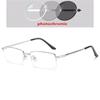 Metal Half Frame Prescription Eyeglasses Men Blue Light Blocking Nearsighted Glasses Male 0 -0.5 -0.75 -1.0 To -6.0
