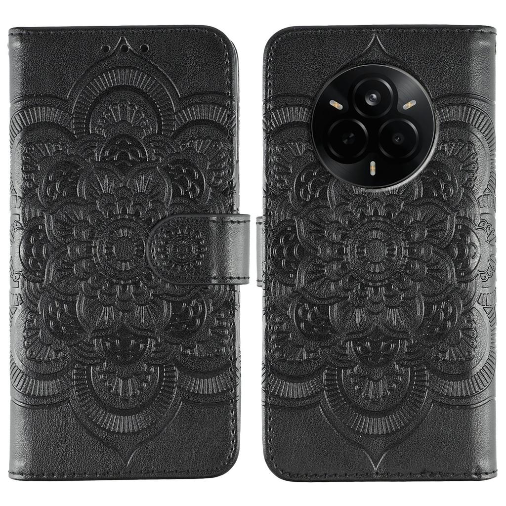For Realme 14 Pro 5G Case PU Leather Mandala Imprinted Design Wallet Phone Cover