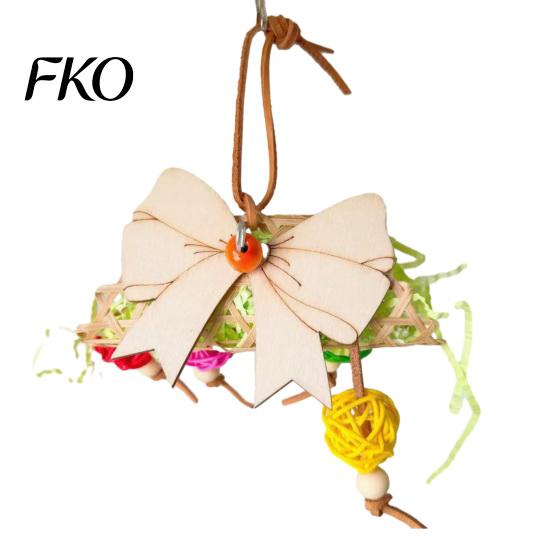 Parrot Boredom Relief Shredder Ball Toy, Bamboo with Paper Strips Bird Safe Chew Toy Foraging Cage Shredding for Budgies Cockatiels Lovebirds