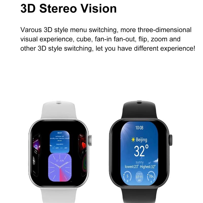 2025 New DT Watch 10 Smart Watch Men Women 3D Menu 16GB Large Memory TWS Headphones Video Playback NFC Smart Watch for Apple