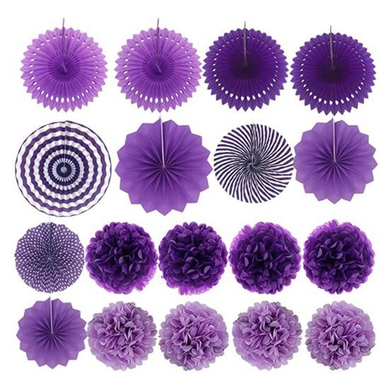 Набор украшений для вечеринки, красочные бумажные цветы, вееры, помпоны, баннеры, карнавал, день рождения, праздник, фиеста, украшения