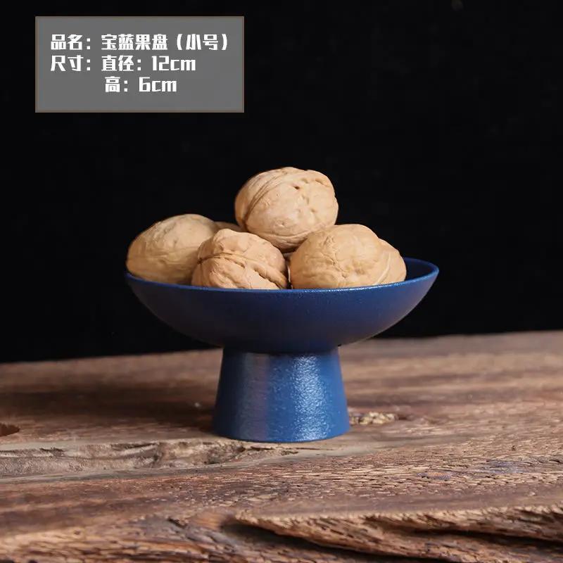 Китайская керамическая фруктовница креативная белая круглая для фруктов, орехов, мелочей, поднос для хранения, домашняя десертная, для мороженого, настольная посуда