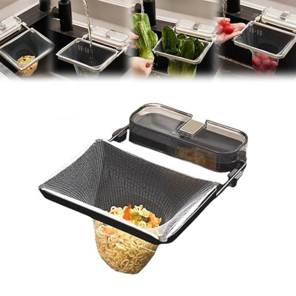 Фильтр для слива раковины с присоской, многоразовый фильтр для слива раковины для пищевых отходов на кухне с 50 одноразовыми сетчатыми мешками, складной многофункциональный