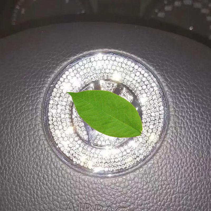 Блестящая мягкая наклейка на руль автомобиля для Volkswagen, стразы, эмблема, логотип, сделай сам, блестящие женские аксессуары для VW