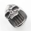 S925 Silver Ring Skull Shape Series Big Mouth Skull Solid Men's Ring