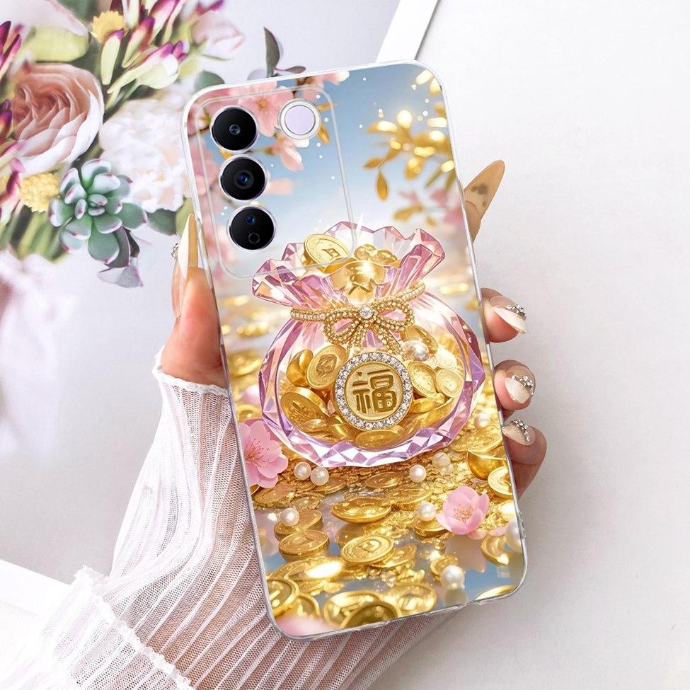 Transparent Cover For Vivo S16e 5G Case V2239A Cute Cat Fashion Butterfly Funny Painted Casing For VivoS16e 5G