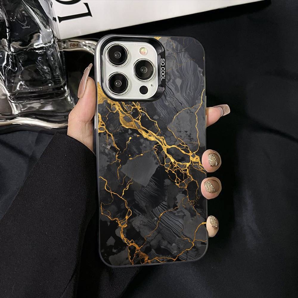 Акварельный Мраморный Посеребренный Внутри Чехол Для Телефона Для iPhone 17 16 15 14 11 12 13 Pro Max Plus X XR XS Max Цветной