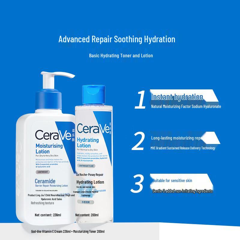 CeraVe Moisturizing & Repairing Lotion and Toner Set