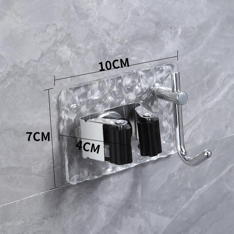 Настенные многоцелевые крючки, подставка для швабры, держатель для хранения швабры, зажим, самоклеящийся крючок для органайзера для швабры без перфорации для ванной комнаты