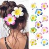Frangipani Flower Hair Clip Plastic Girls Duckbill Clip Sweet Gradient Flower Hairpins  Streetwear