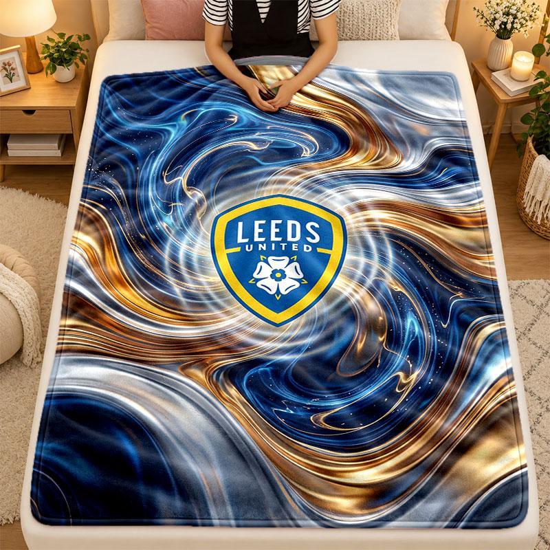 Фланелевое одеяло Leeds United Football Теплое Мягкое Плед для использования на диване кровати в гостиной