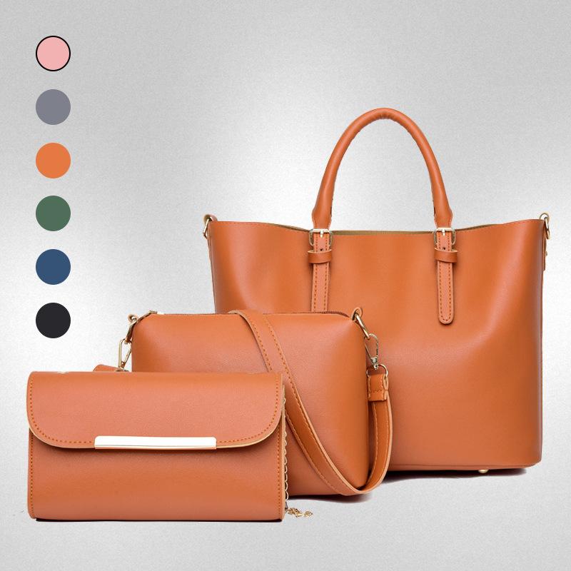 Новая модная вместительная сумка-мессенджер из коровьей кожи, сумка для поездок на работу, плечевая сумка, набор из трех предметов