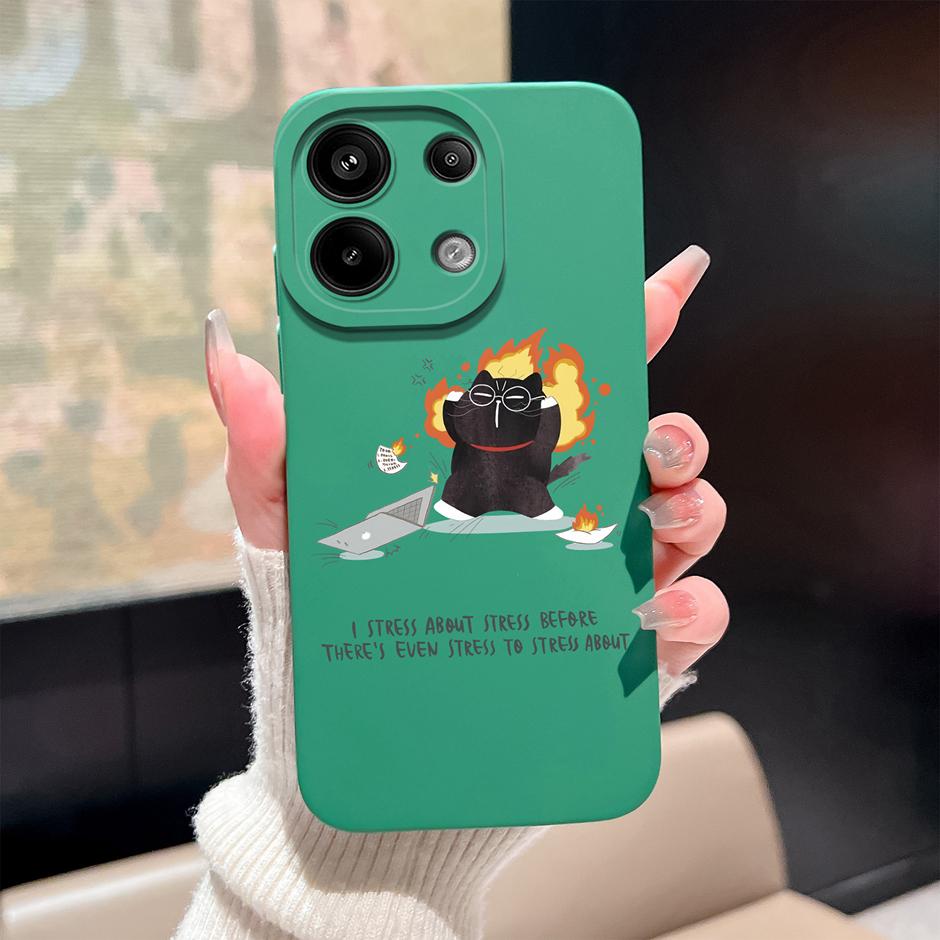Чехол Для Redmi Note13 13Pro 13 Pro+ Масляная Живопись Цветок Защита от Падения Минималистичный Защитный Для Xiaomi Redmi Note 13 Pro Plus Funda