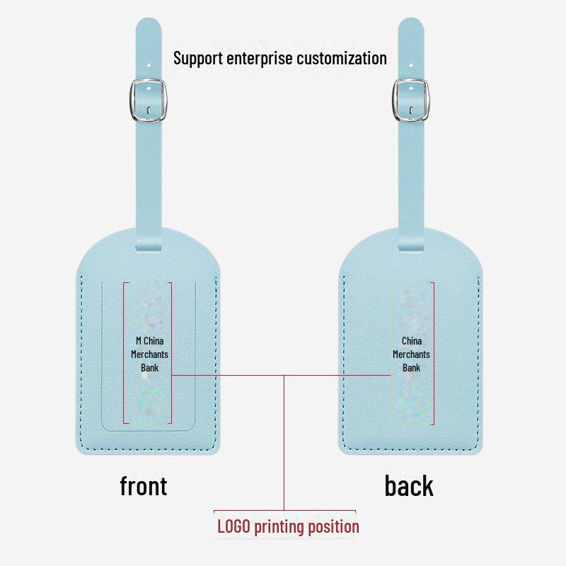 Шикарная бирка для багажа PU Li: Утолщенный, анти-потеряющийся, легкий, однотонный с логотипом