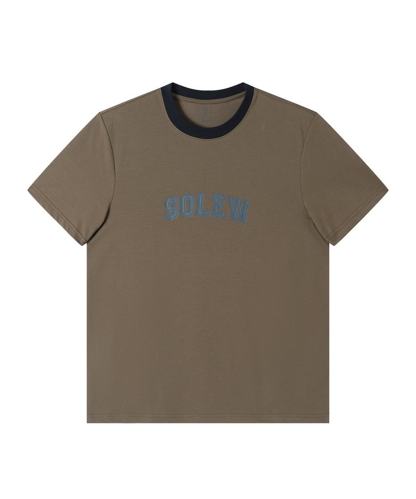 Футболка с графическим принтом SOLEW Logo Ringer_Хаки
