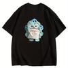 Fun and Cute Cartoon Graphic Print, Summer, Autumn, Winter, Men's and Women's Short Sleeved T-shirt, Casual and Loose Outdoor