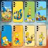 Чехол для телефона Симпсоны для Samsung S26,25,24,23,22,21,20,30,Ultra,Plus,Fe,Lite Черный Корпус