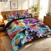 Dragon Ball Super Pattern Bedding Quilt Set Quilt Cover Pillowcase Home Birthday Gift(1 * duvet cover + 2 * pillowcase, without core)