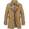 New Men's Spring and Autumn Leisure Jacket Trench Coat Long and Thin Cotton Washed Jacket Coat Men's Wear