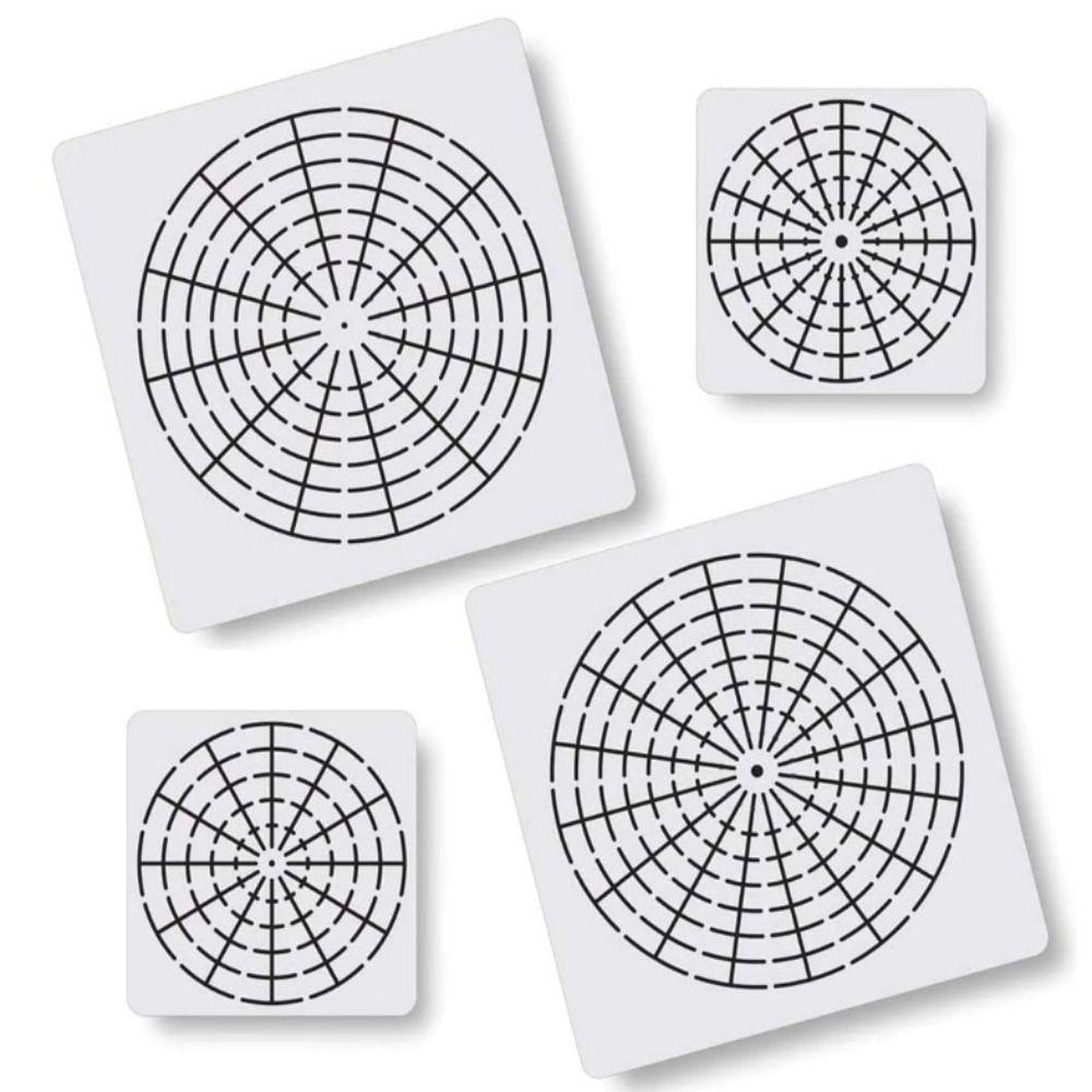 6Pcs 8/12/16 Segment Mandala Plastic Stencils Creative Template Set  Art Projects