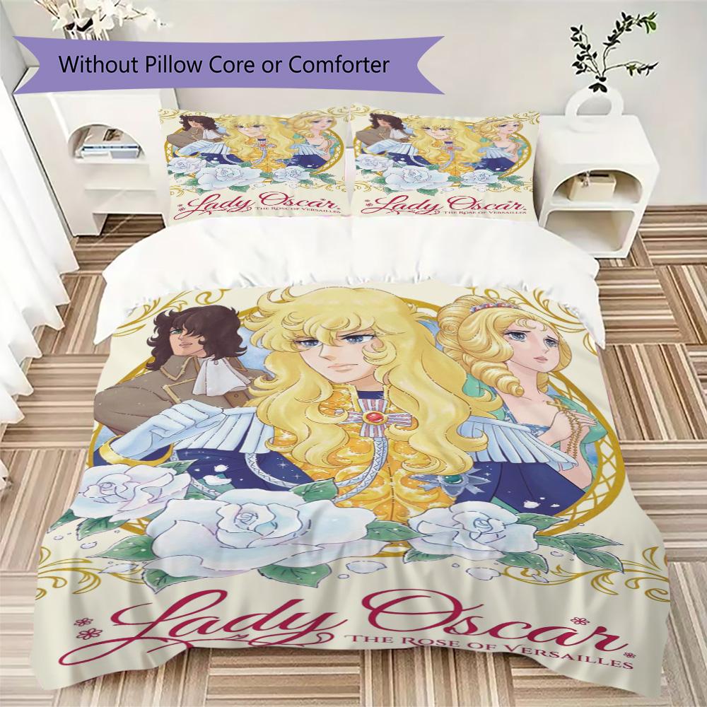 The Rose of Versailles Pattern Bedding,Quilt Set Quilt Cover Pillowcase Home Birthday Gift (1*duvet cover+2*pillowcase,without core)DSJT0925271