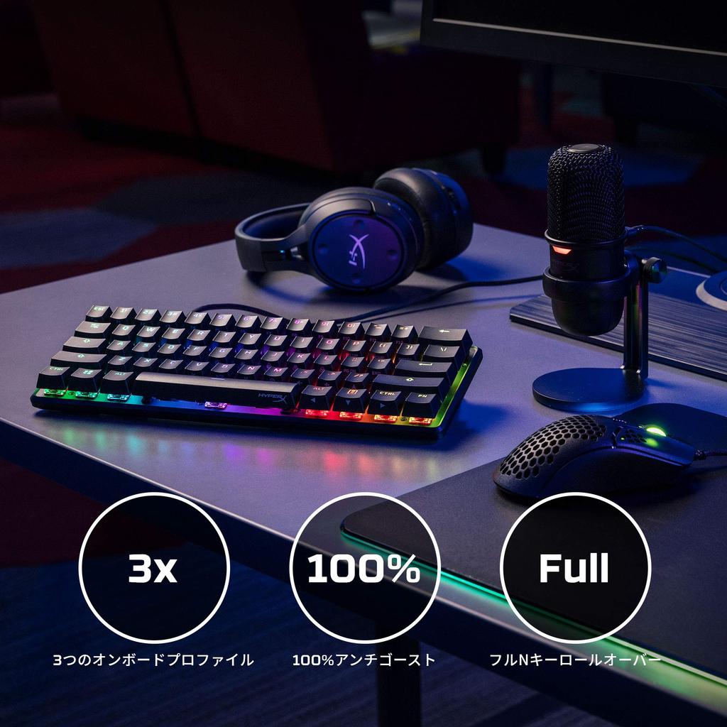 Механическая игровая клавиатура HyperX Alloy Origins 60 с английской раскладкой, подсветкой Aqua Axis RGB, 2 года гарантии 60% 56R61AA#ABA