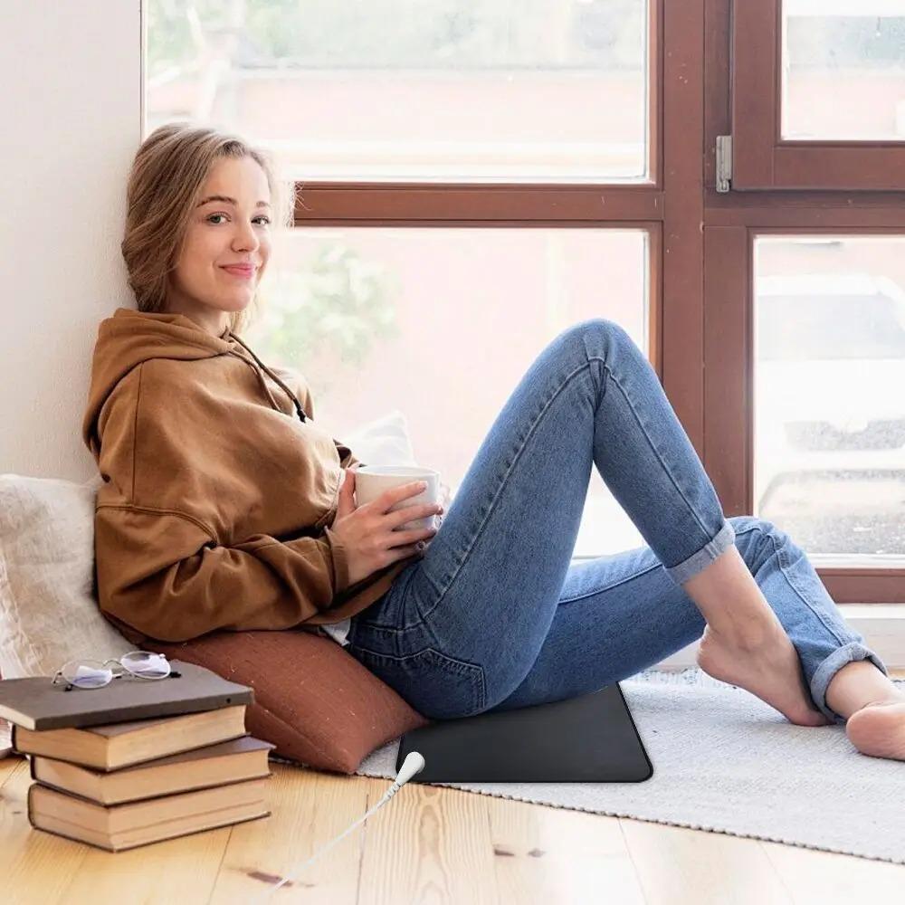 25X68СМ Заземляющий коврик 15ФТ Провода Заземлен Снятие стресса Комфорт Улучшение сна Многоразовый Мягкая посадка Портативный Для домашнего использования