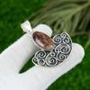 925 Silver Oval Natural Elestial Quartz Anniversary Bezel Wife Pendant Jewelry