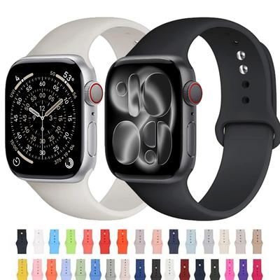Силиконовый ремешок Для Apple Watch 11 band 44mm 40mm 49mm 45mm 41mm 38 46mm 42mm correa bracelet iWatch series 9 8 7 6 SE ultra 2 3